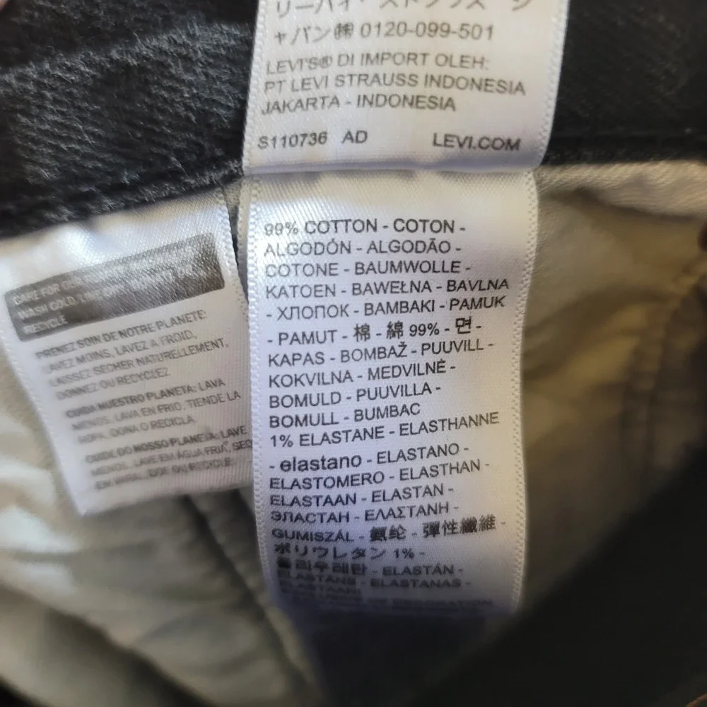 Levi's 501 Original Fit Jeans Mens 32x30 Black Straight Leg‎ Button Fly Denim